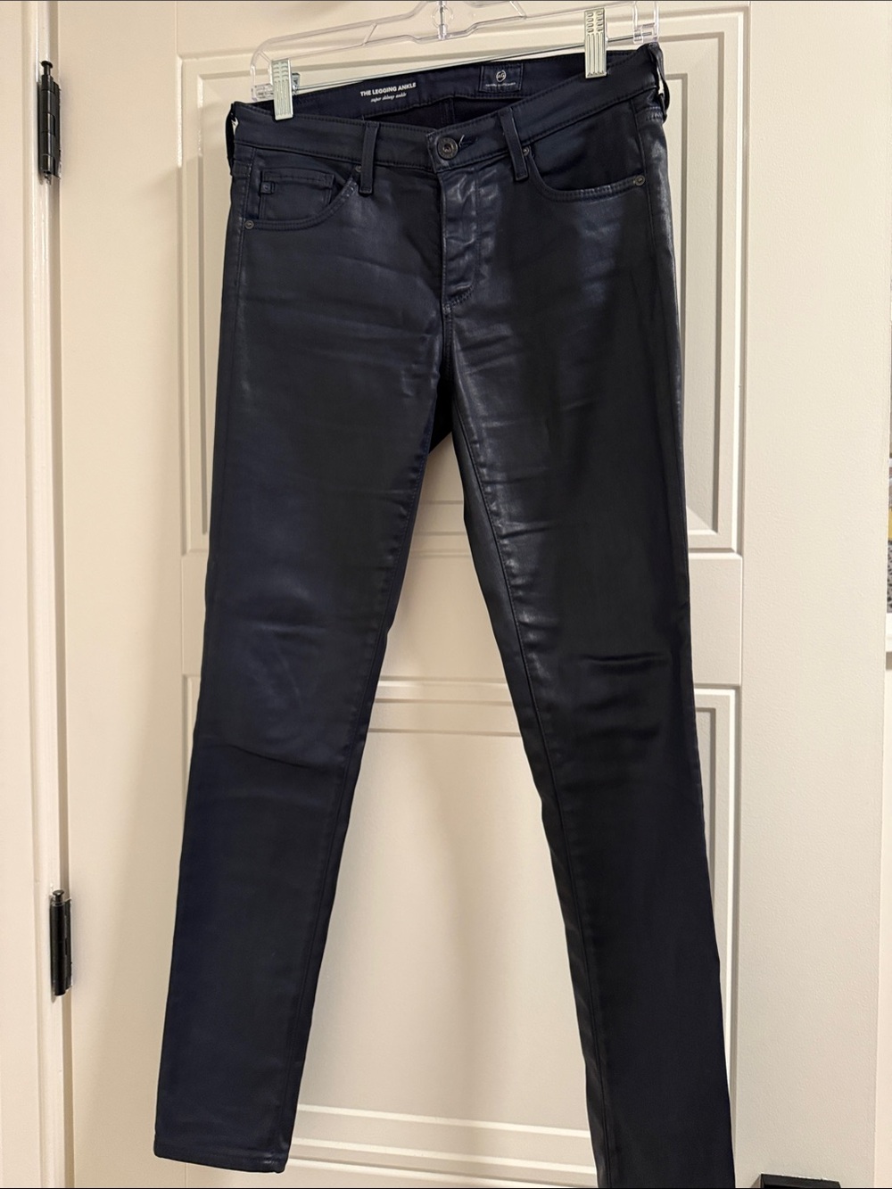 Ag Adriano Goldschmied navy Coated Skinny Jeans - Sleek Fit